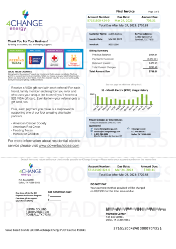 4change utility bill