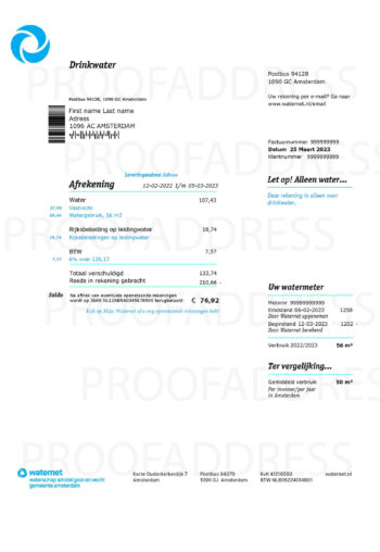 utility bill Drinkwater