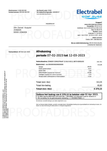 Electrabel utility bill