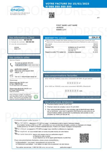 utility bill Engie