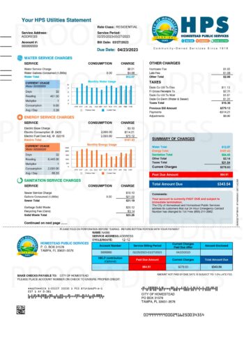 utility bill HPS