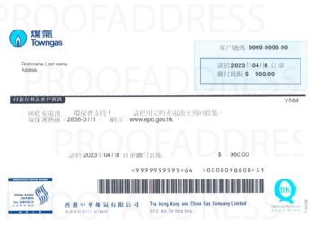 utility bill Town gas