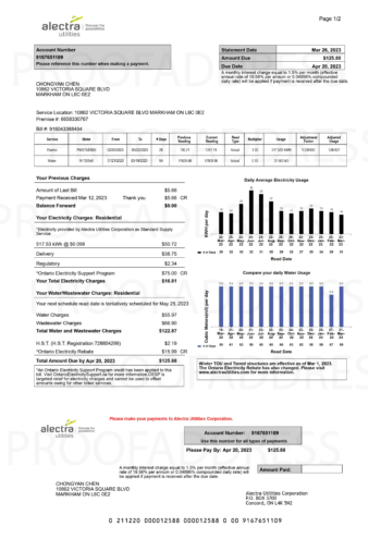 Alectra utility bill