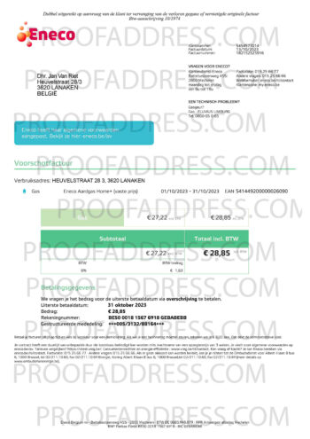 utility bill Eneco