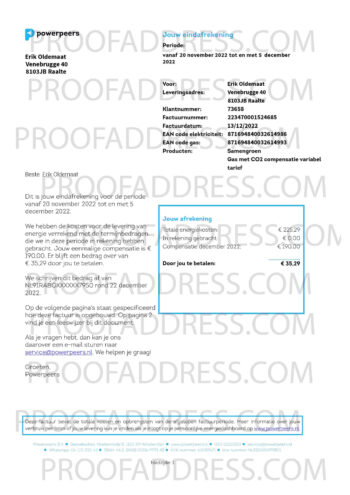 utility bill Powerpeers