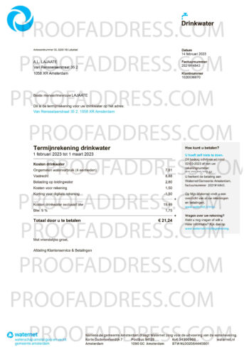 utility bill Drink Water