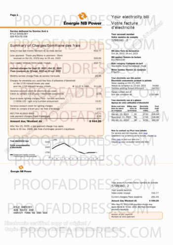 utility bill Energie NB Power