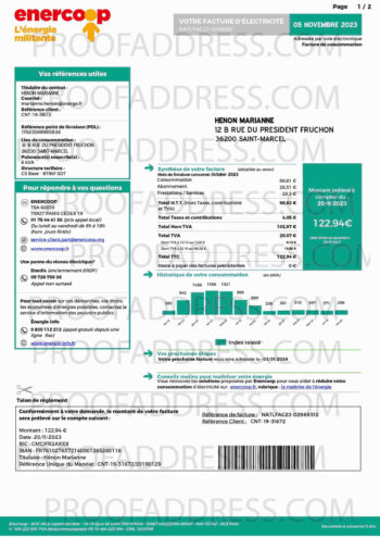 utility bill enercoop