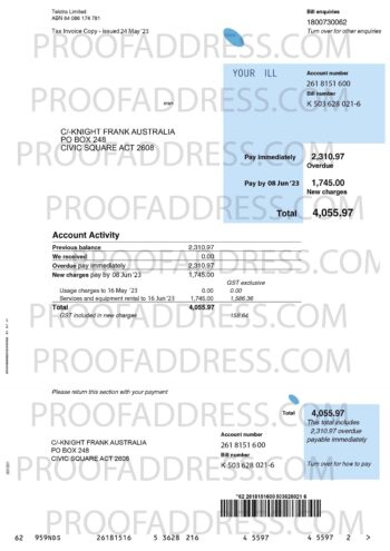 utility bill Telstra
