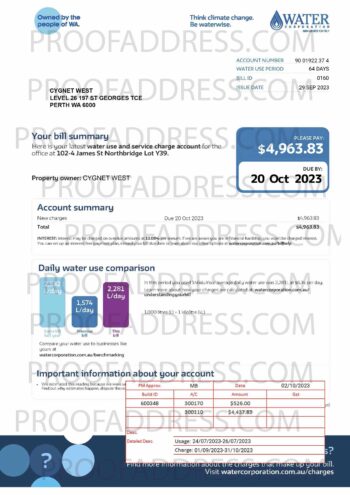 utility bill Watercor poration