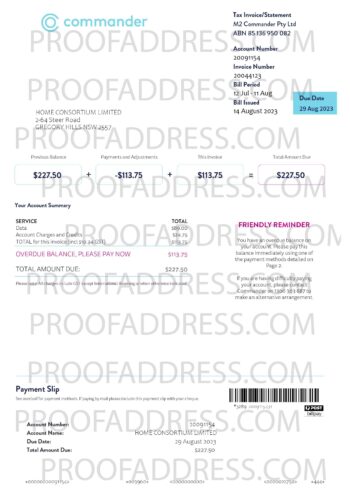 utility bill commander