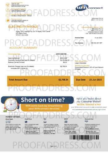 utility bill winconnect