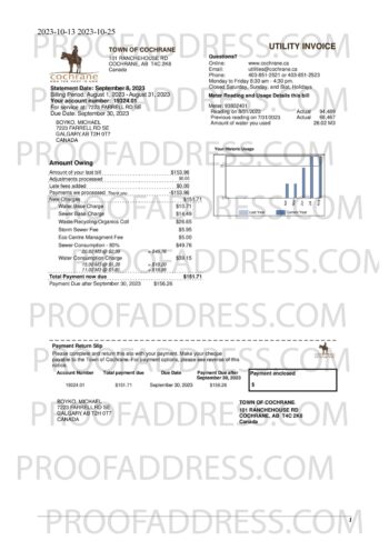 utility bill Cochrane