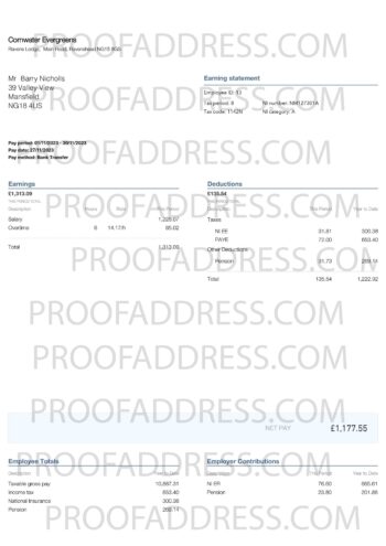 utility bill Cornwater Evergreens