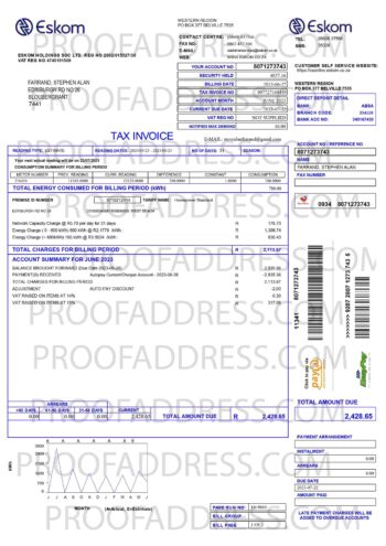 utility bill Eskom