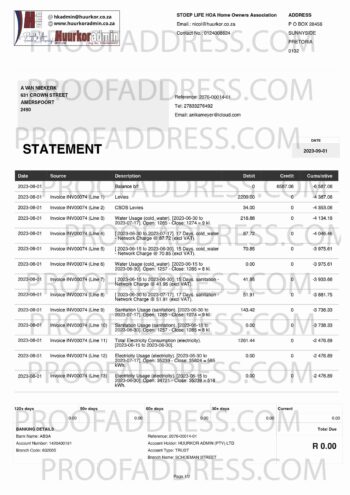 utility bill Huurkor
