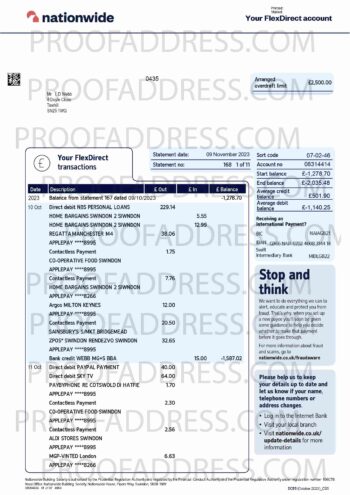 bank statement Natiowide version 2