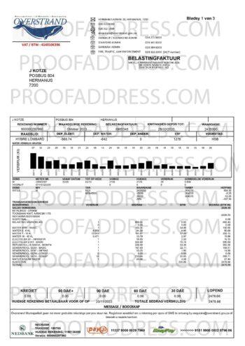 utility bill Overstrand
