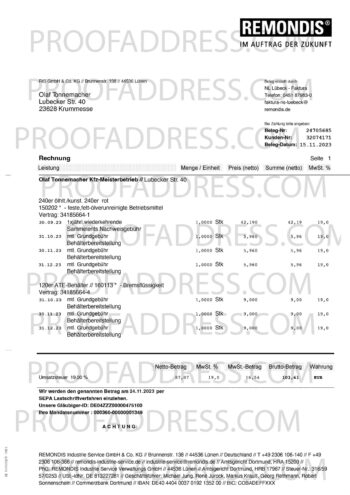 utility bill Remondis