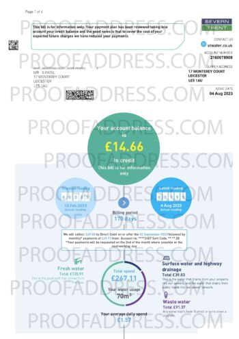 utility bill Severn Trent new version