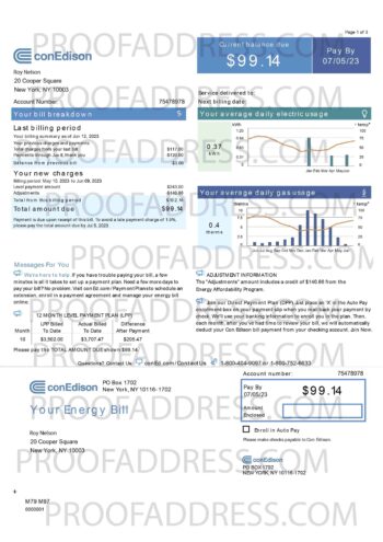 utility bill ConEdison