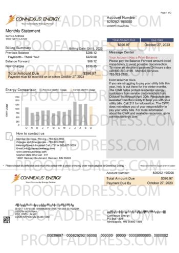 utility bill Connexus Energy