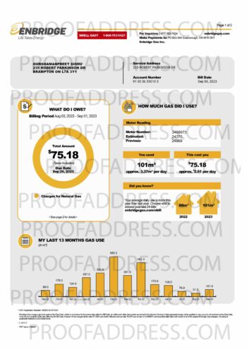 utility bill Enbridge
