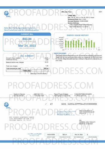 utility bill FPL energy
