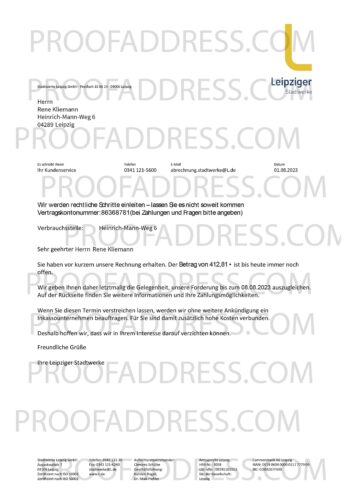 utility bill Leipziger