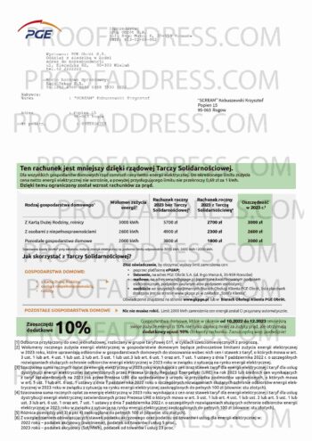utility bill PGE version 2