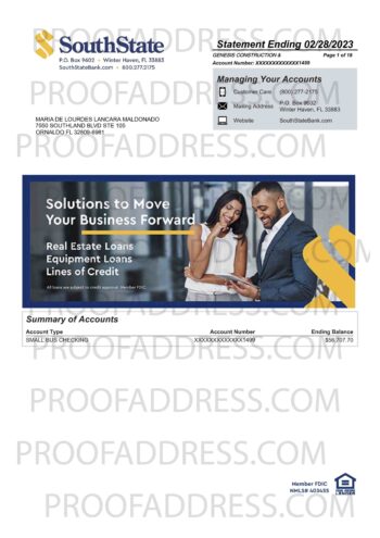 bank statement SouthState