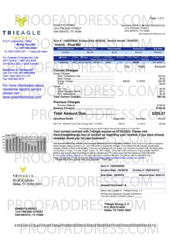 utility bill Trieagle energy