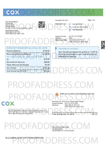 utility bill COX