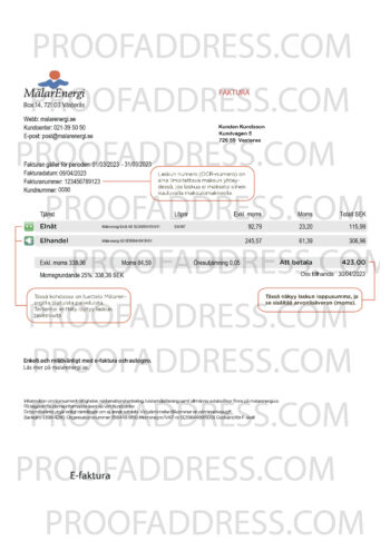 utility bill Malar Energi