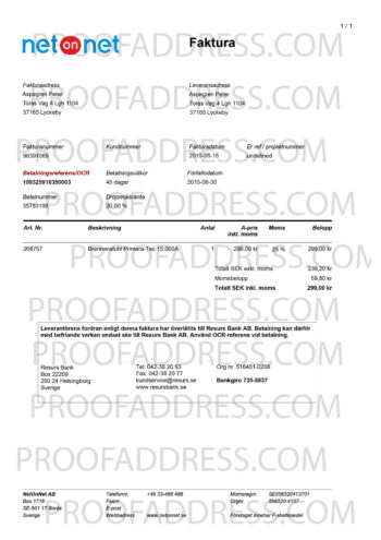 utility bill NetOnNet