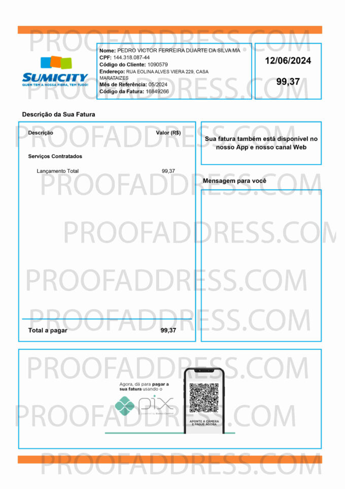 utility bill Sumicity