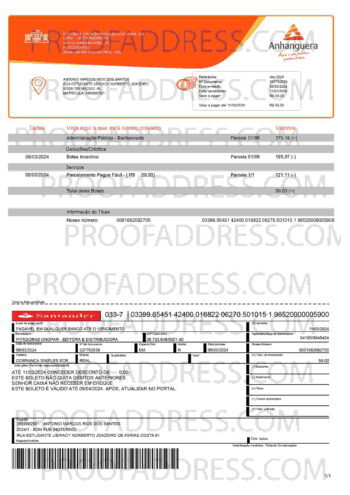 utility bill Anhanguera