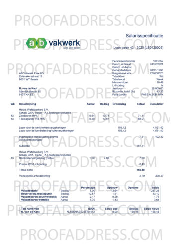utility bill AB Vakwerk