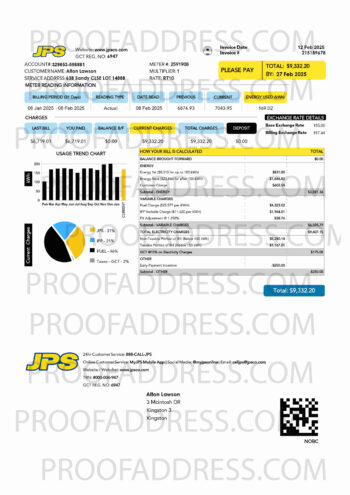 utility bill JPS