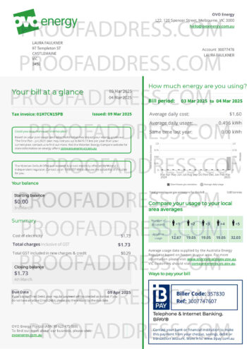 utility bill OVO Energy version 2.1