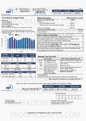 utility bill PPL electric