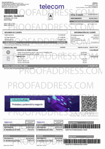 utility bill TELECOM