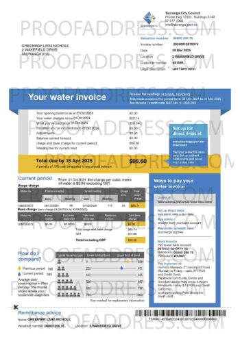utility bill Tauranga City