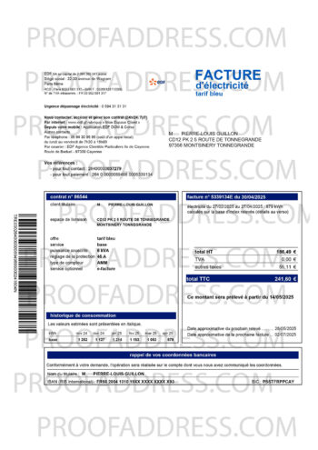 utility bill EDF version 2.1