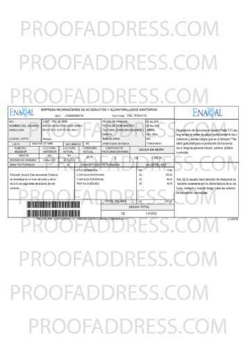 utility bill Enacal