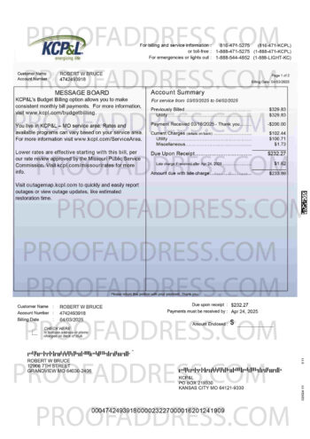 utility bill KCPL