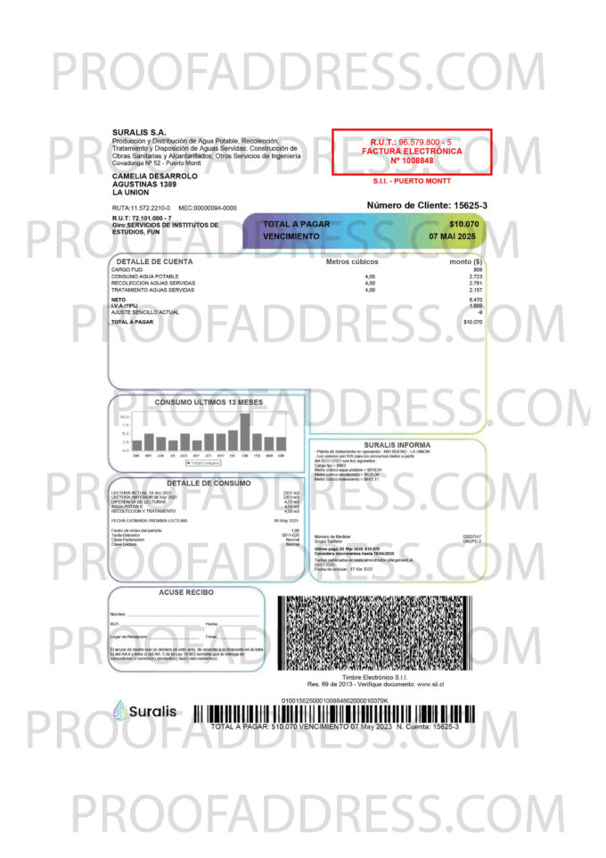 utility bill SURALIS SA