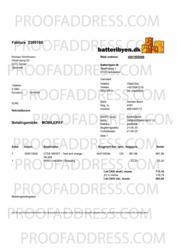 utility bill Batteribyen