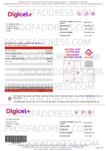 utility bill Digicel