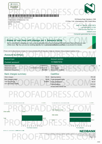 bank statement Nedbank